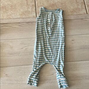 Cozy Striped Blue and White Kids Footie